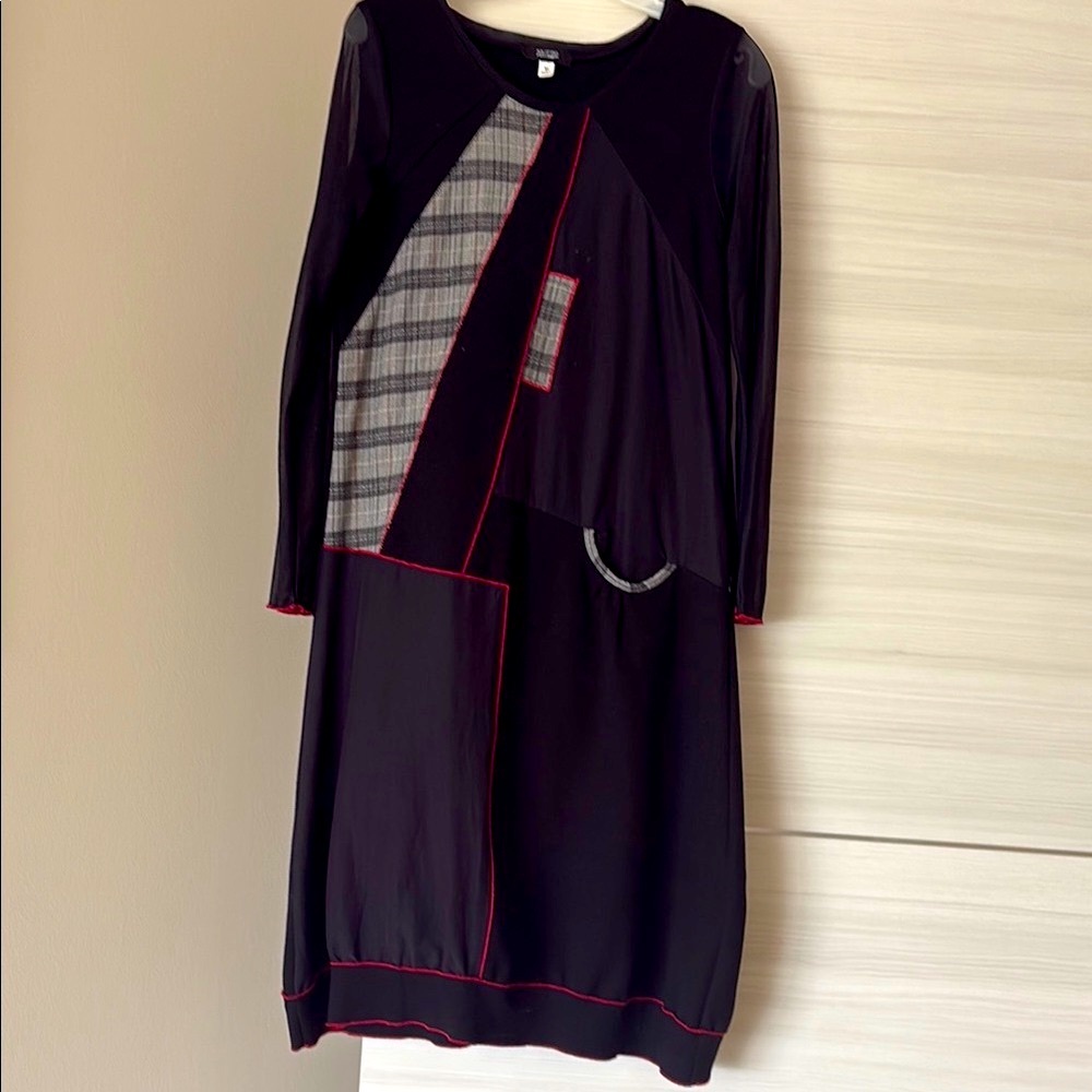 Black and Gray Patchwork Dress